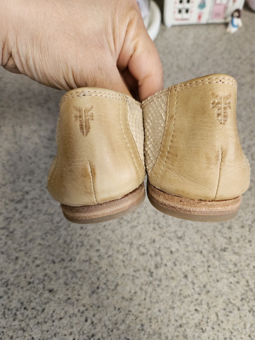 Frye Beige Woven Leather Ballet Flats - Picture 2 of 12